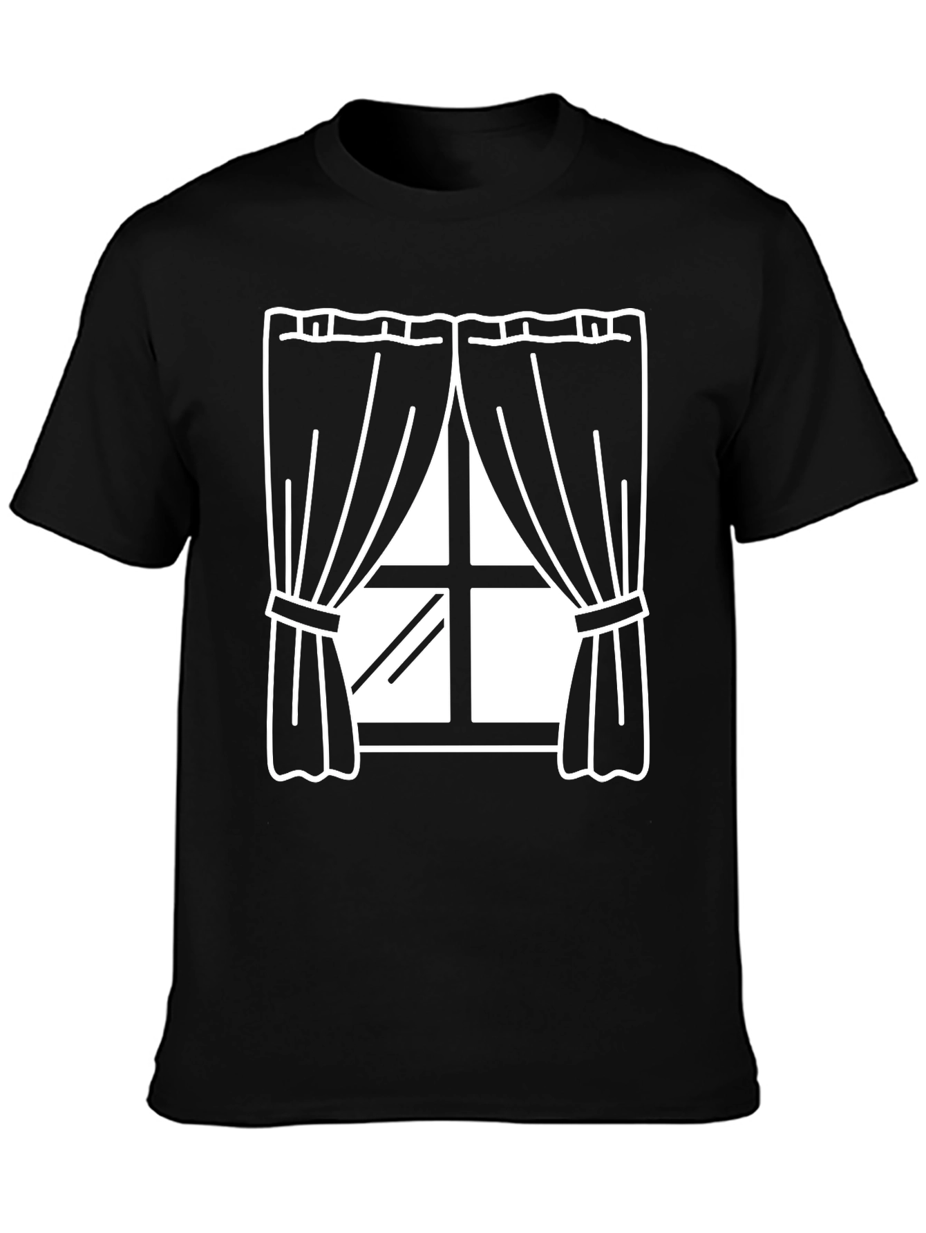 Window Graphic T-Shirt - Black Cotton Tee
