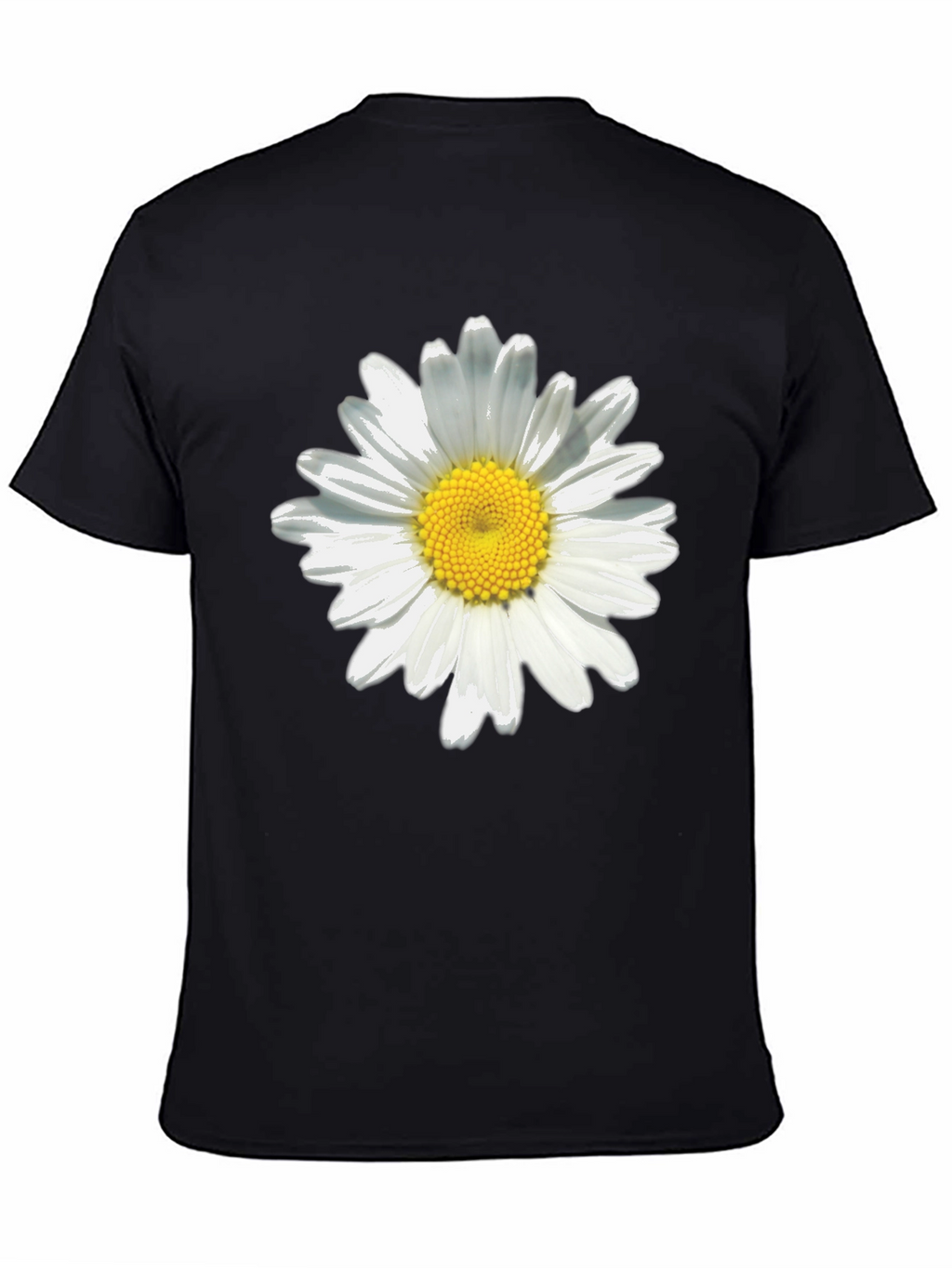 Daisy Flower Black T-Shirt