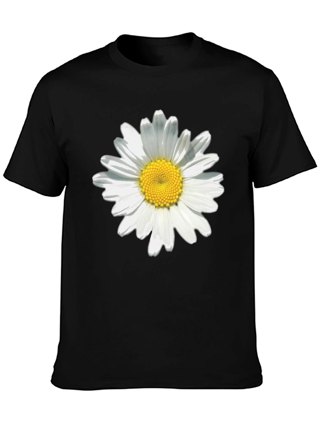 Daisy Flower Black T-Shirt