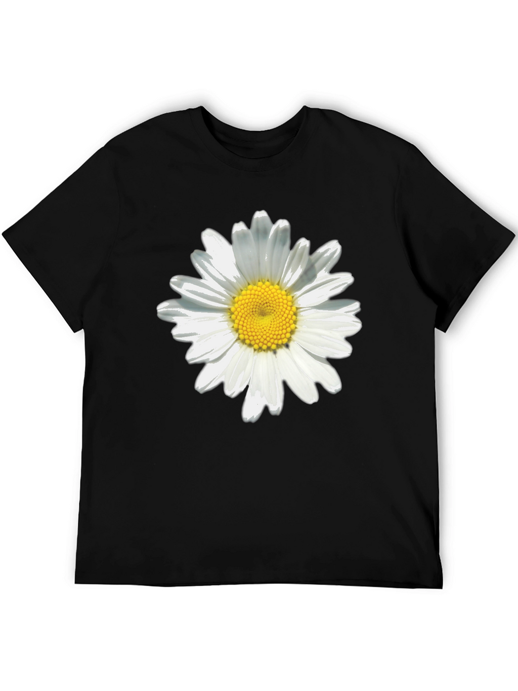 Daisy Flower Black T-Shirt