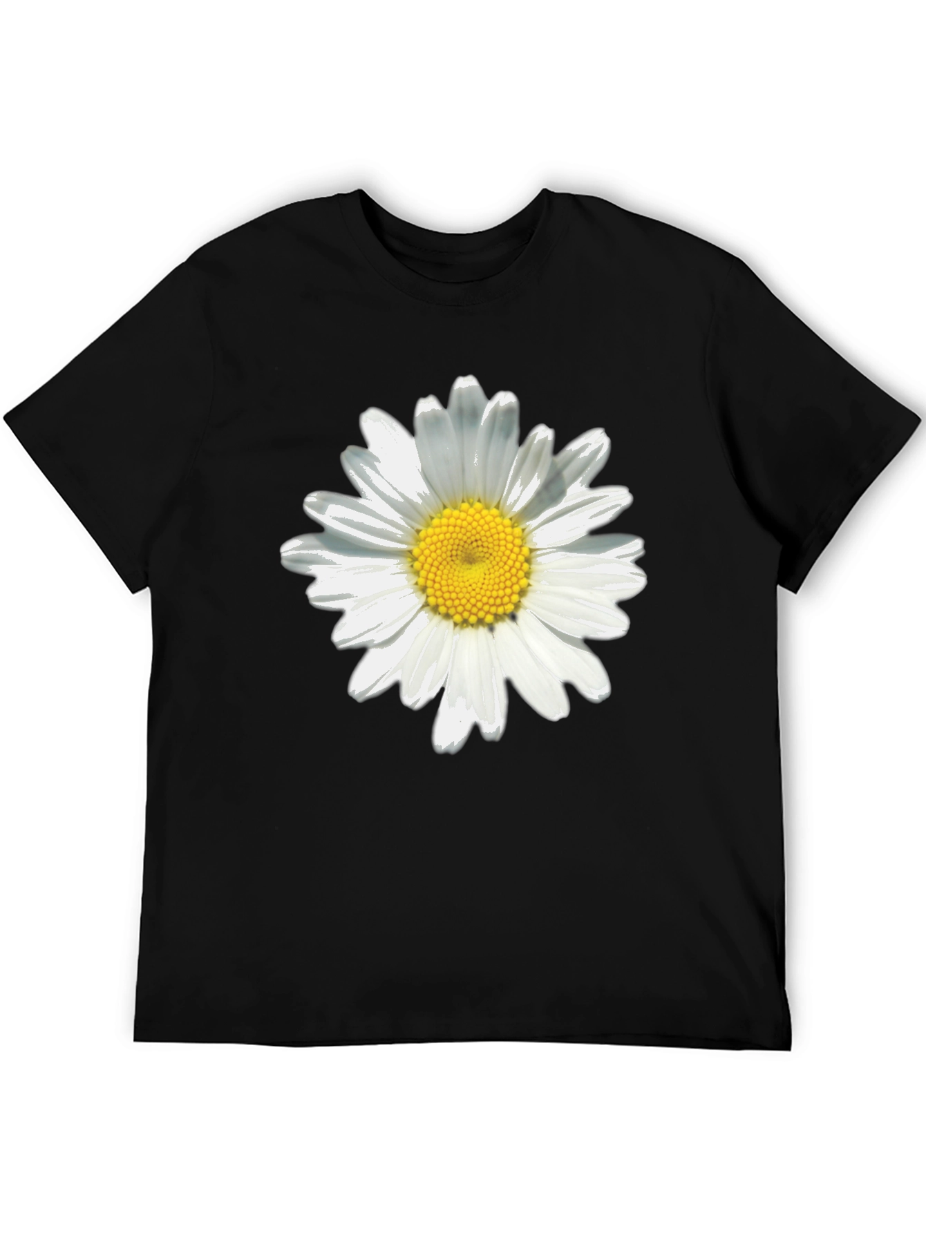 Daisy Flower Black T-Shirt
