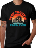 Best Truckin Papa Ever T-Shirt - Black
