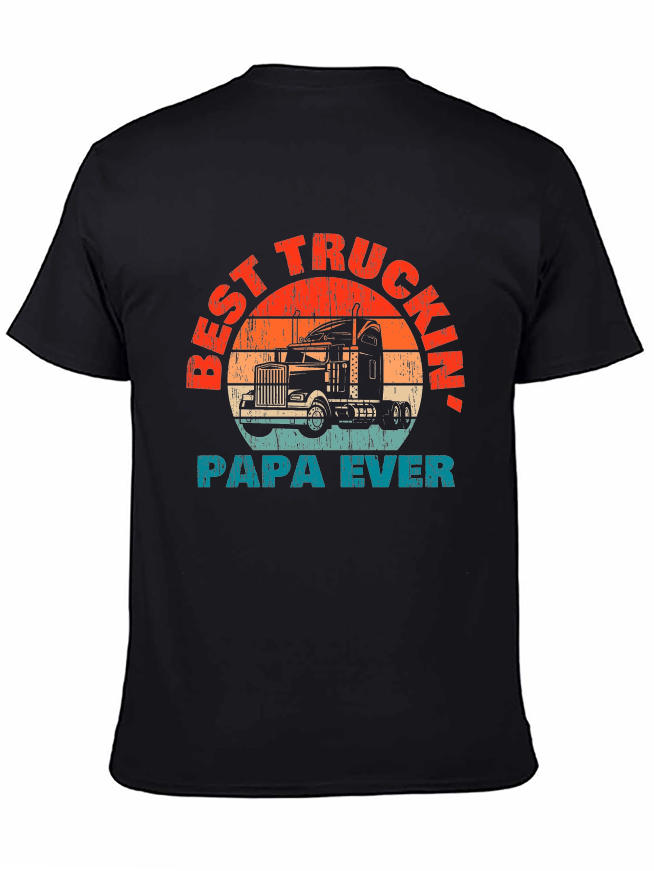 Best Truckin Papa Ever T-Shirt - Black
