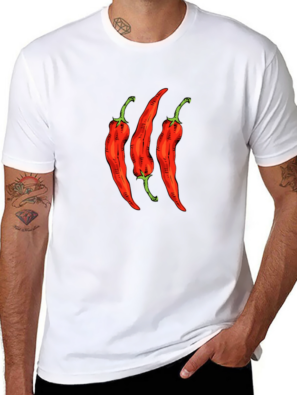 Spicy Chili Pepper Graphic Tee - Black