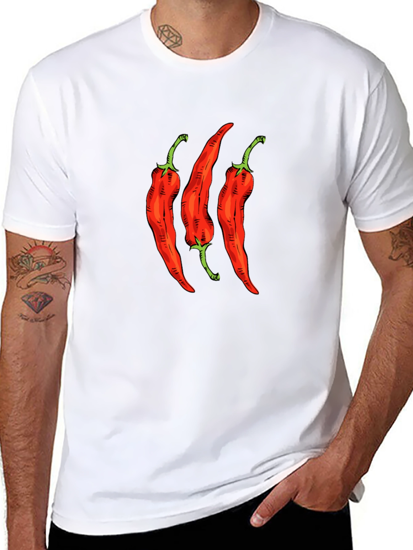 Spicy Chili Pepper Graphic Tee - Black