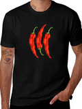 Spicy Chili Pepper Graphic Tee - Black
