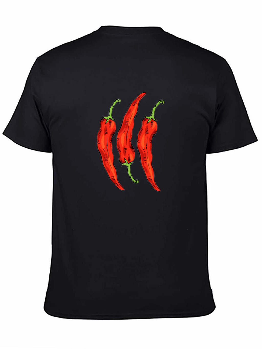 Spicy Chili Pepper Graphic Tee - Black