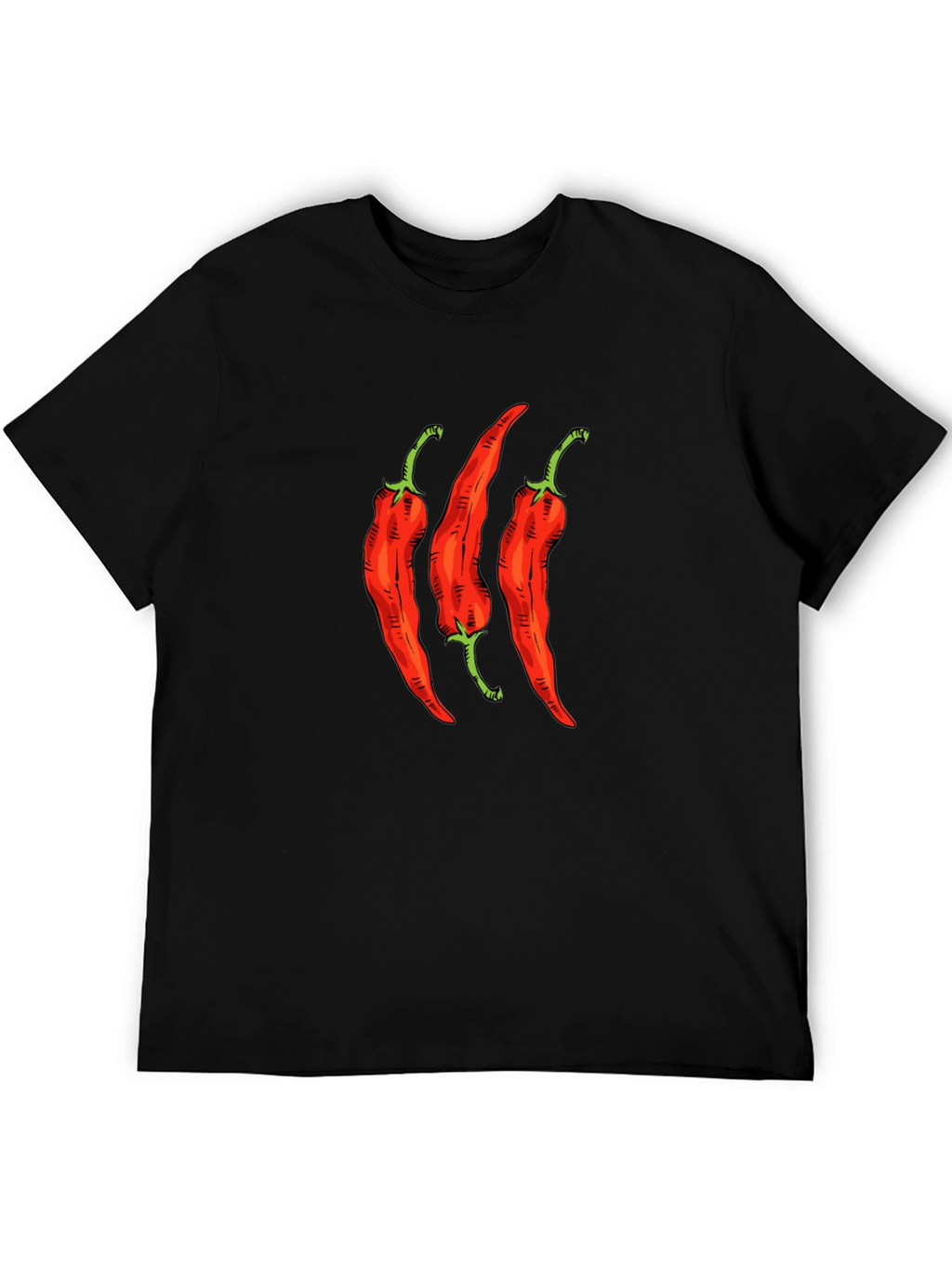 Spicy Chili Pepper Graphic Tee - Black