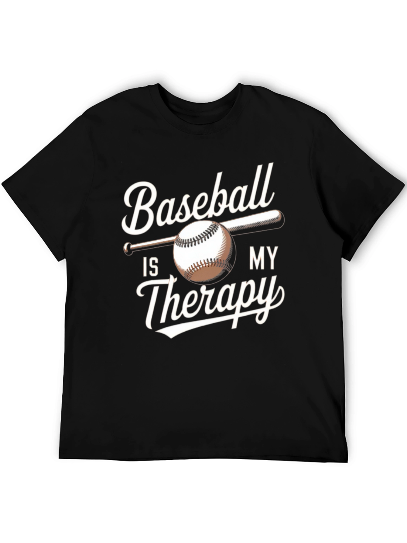 Baseball Is My Therapy T-Shirt | Black Tee