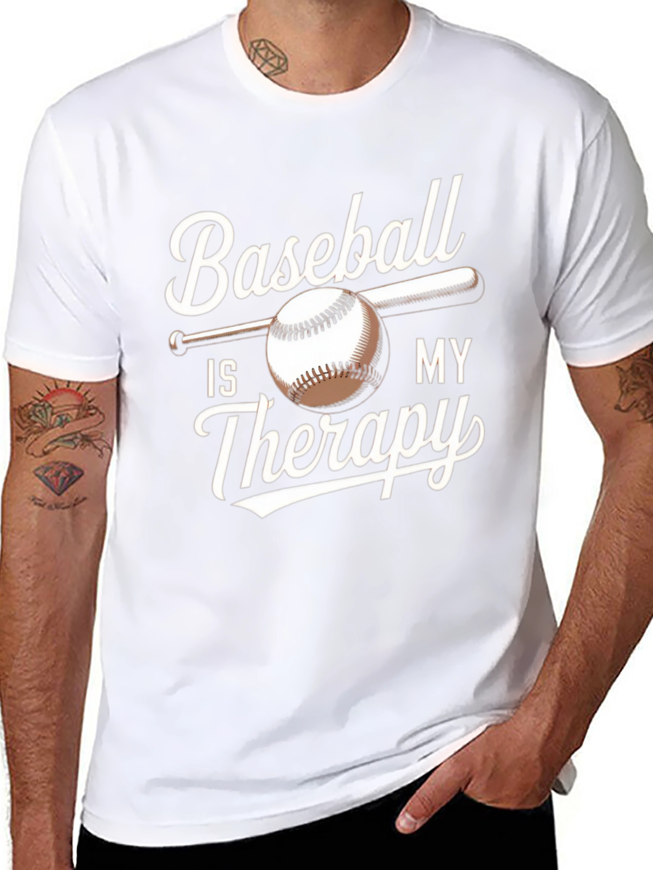 Baseball Is My Therapy T-Shirt | Black Tee
