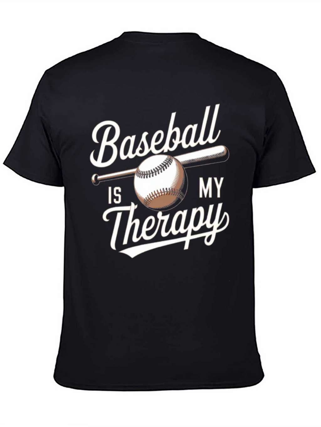 Baseball Is My Therapy T-Shirt | Black Tee