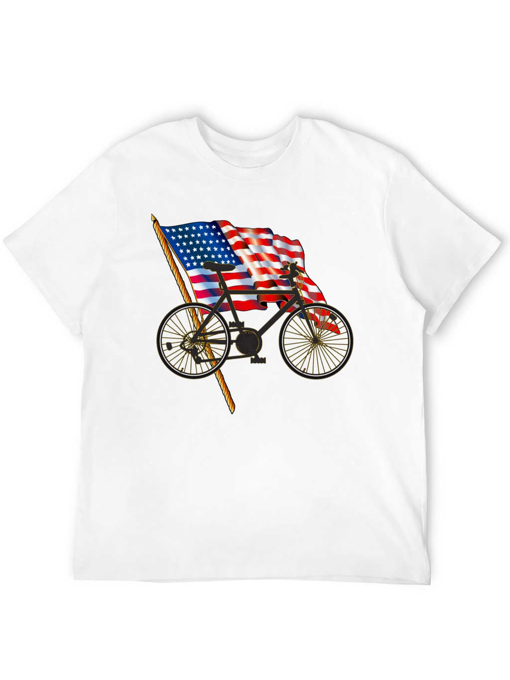 Patriotic Bicycle T-Shirt - USA Flag Bike Tee