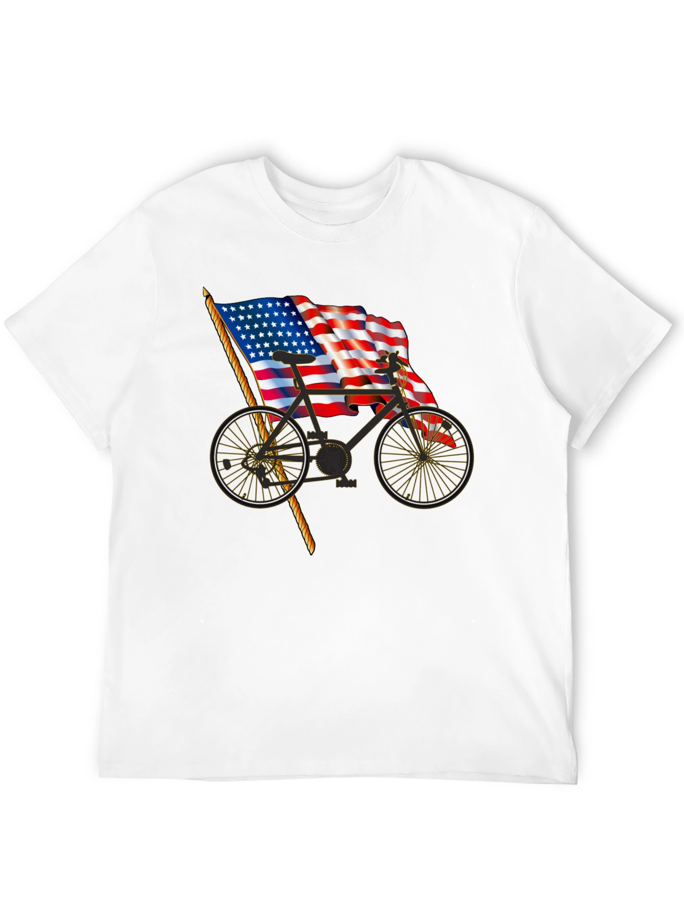 Patriotic Bicycle T-Shirt - USA Flag Bike Tee