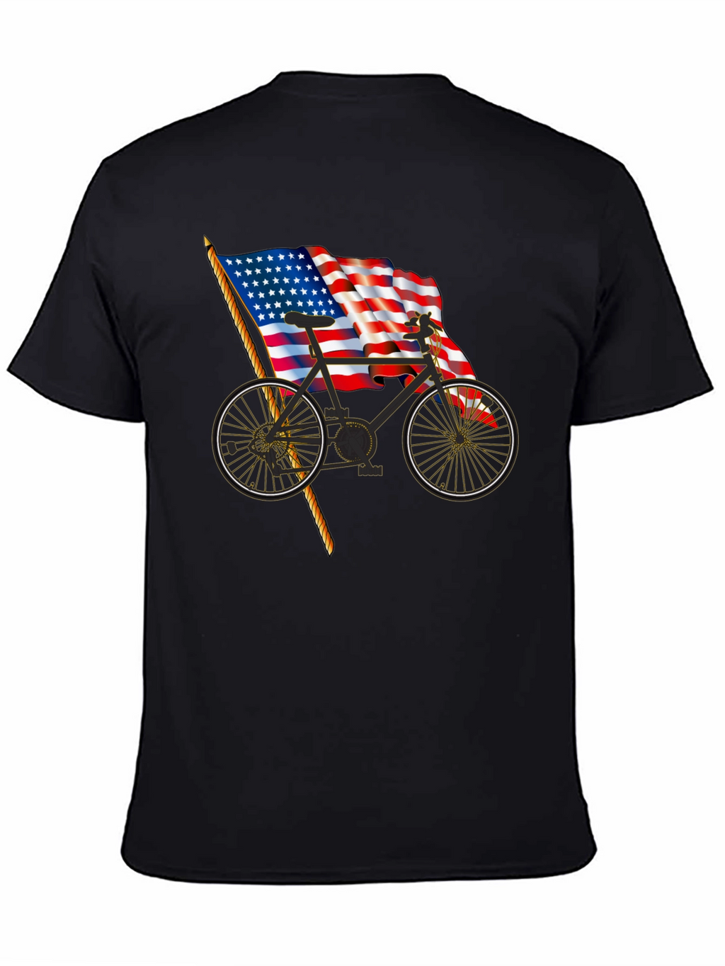 Patriotic Bicycle T-Shirt - USA Flag Bike Tee