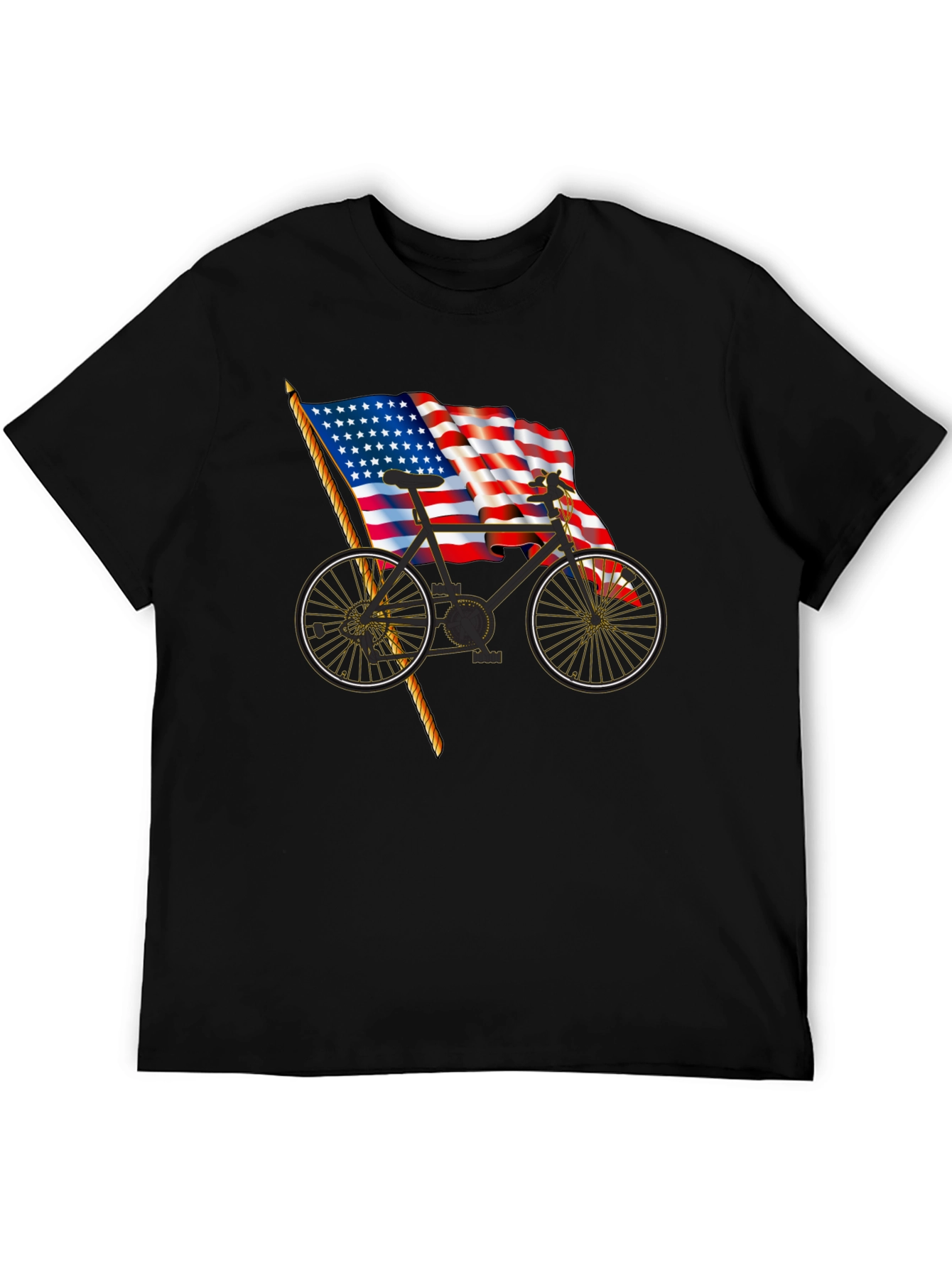 Patriotic Bicycle T-Shirt - USA Flag Bike Tee