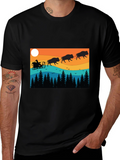 Santas Bison Sleigh Ride T-Shirt