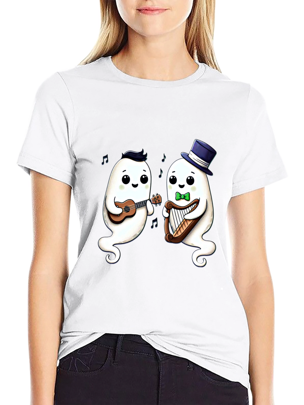 Musical Ghost Duo Black T-Shirt