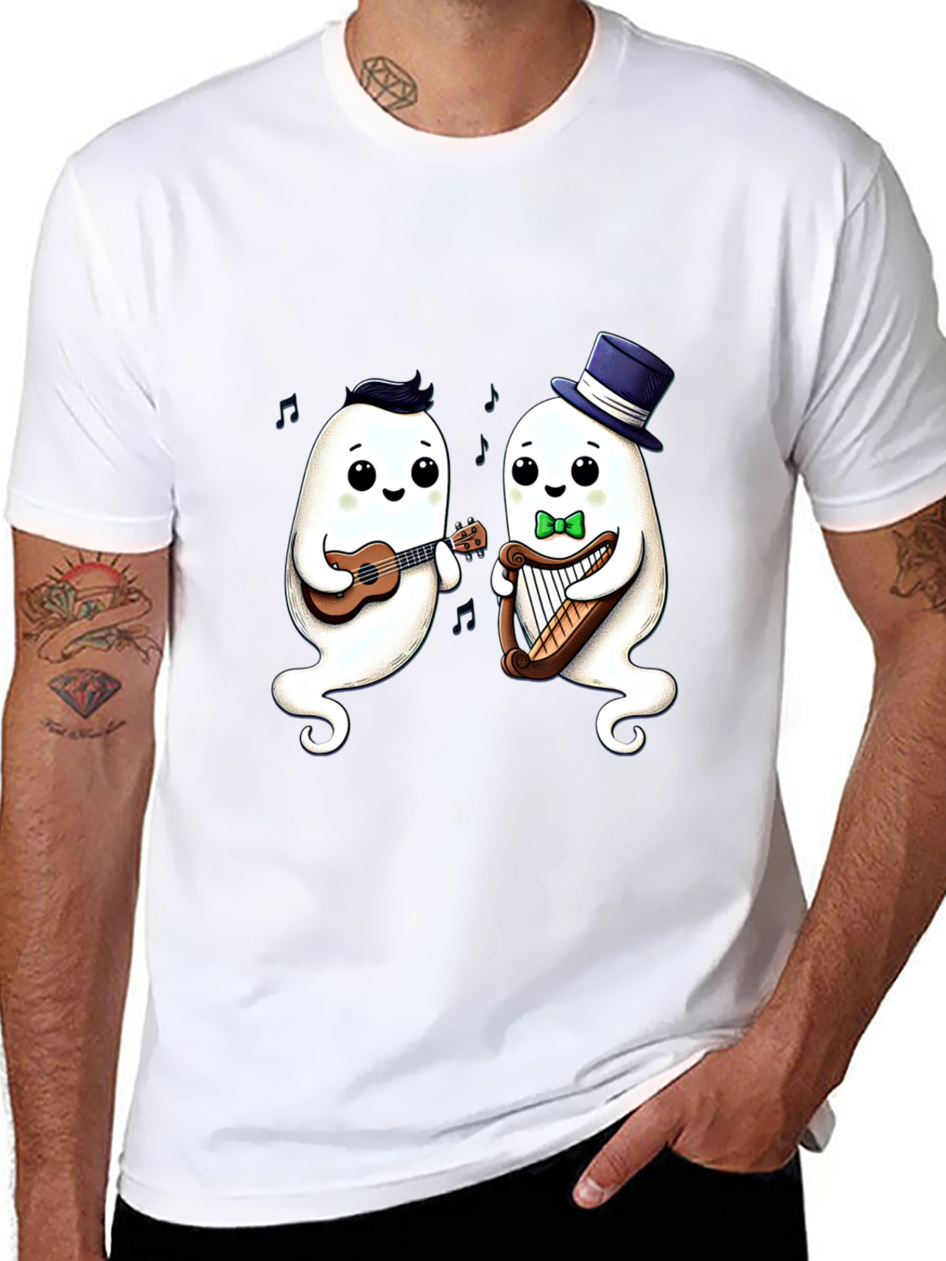 Musical Ghost Duo Black T-Shirt