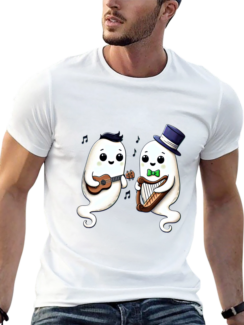 Musical Ghost Duo Black T-Shirt