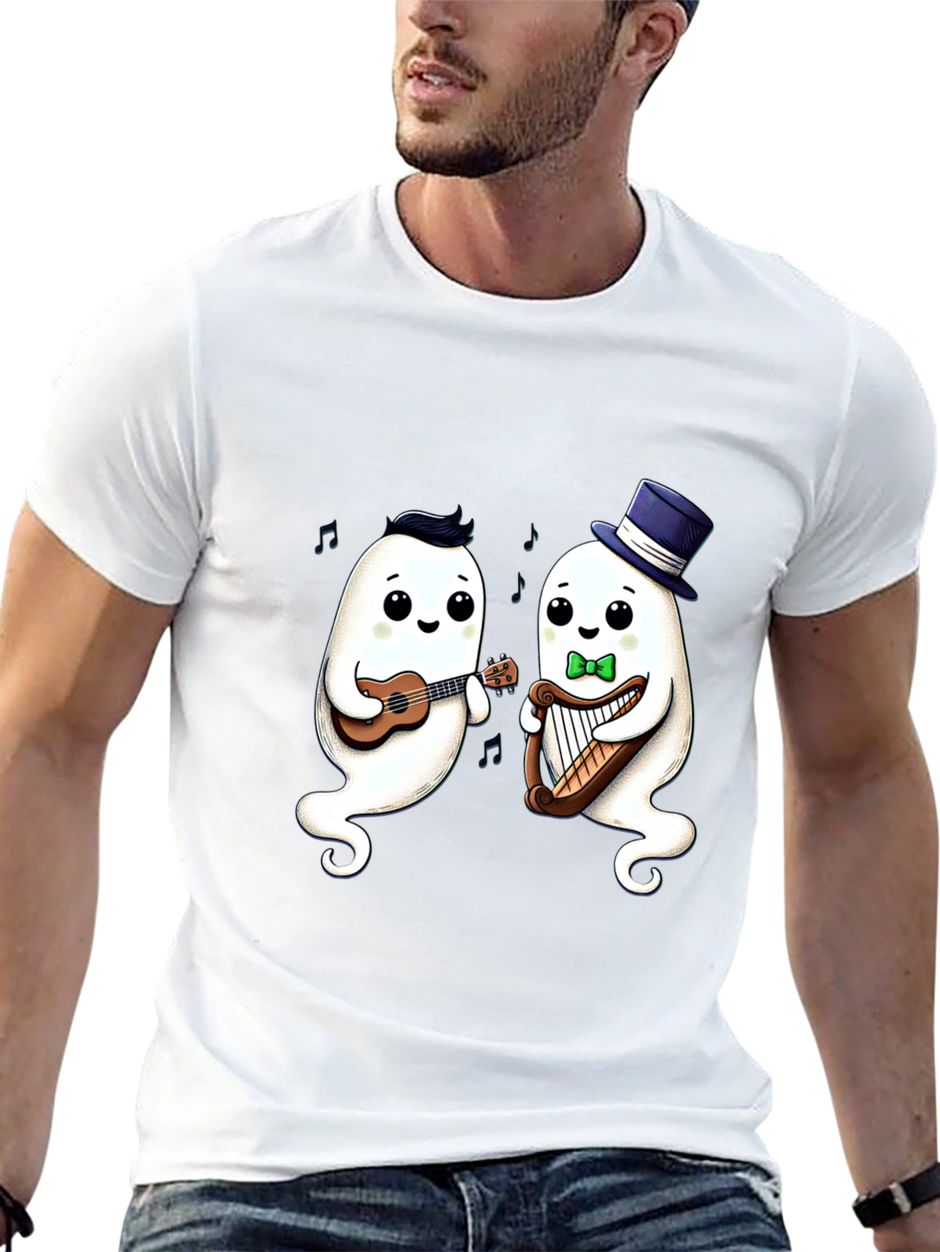 Musical Ghost Duo Black T-Shirt