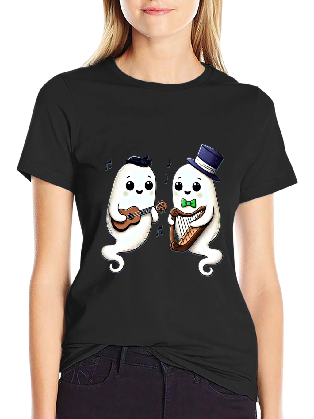 Musical Ghost Duo Black T-Shirt