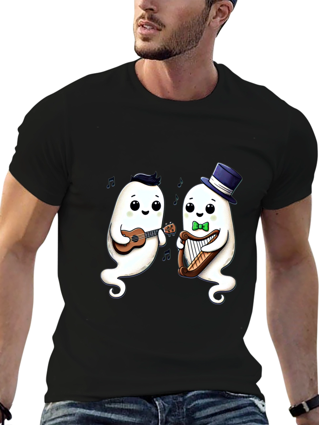 Musical Ghost Duo Black T-Shirt
