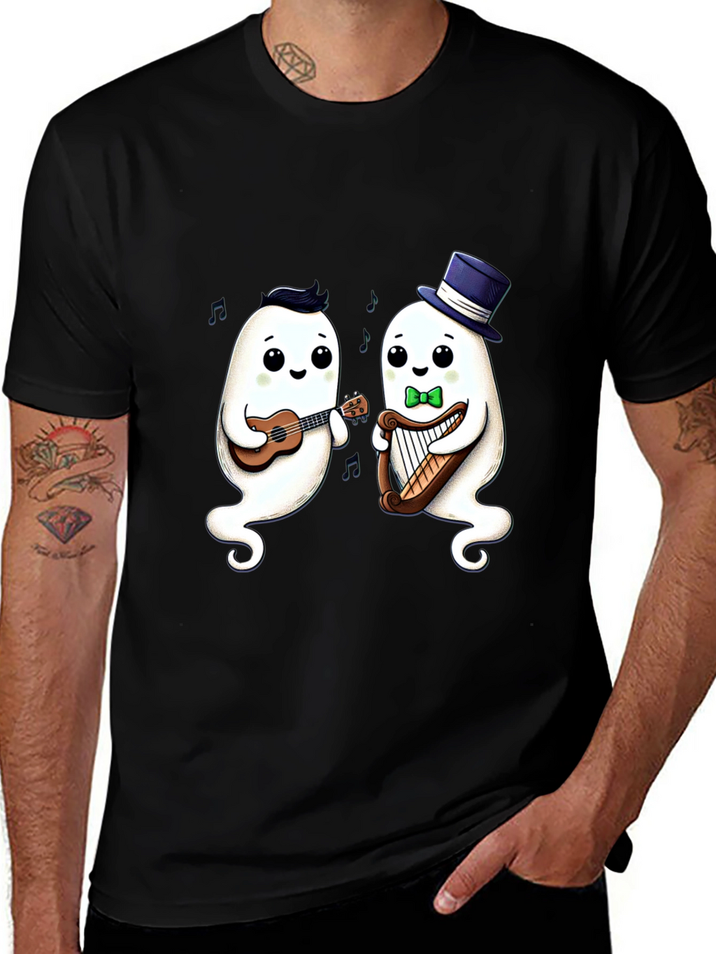 Musical Ghost Duo Black T-Shirt