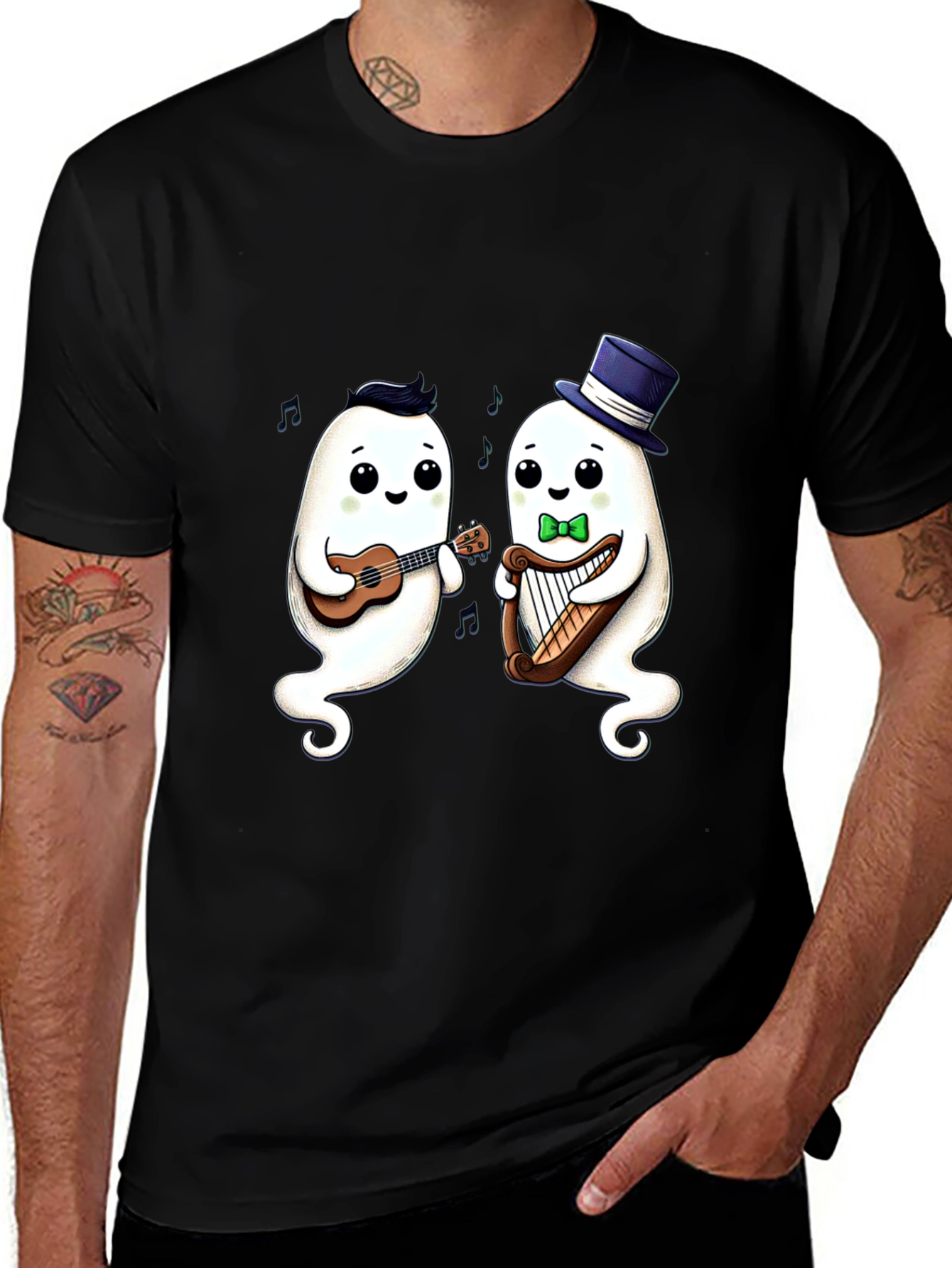 Musical Ghost Duo Black T-Shirt