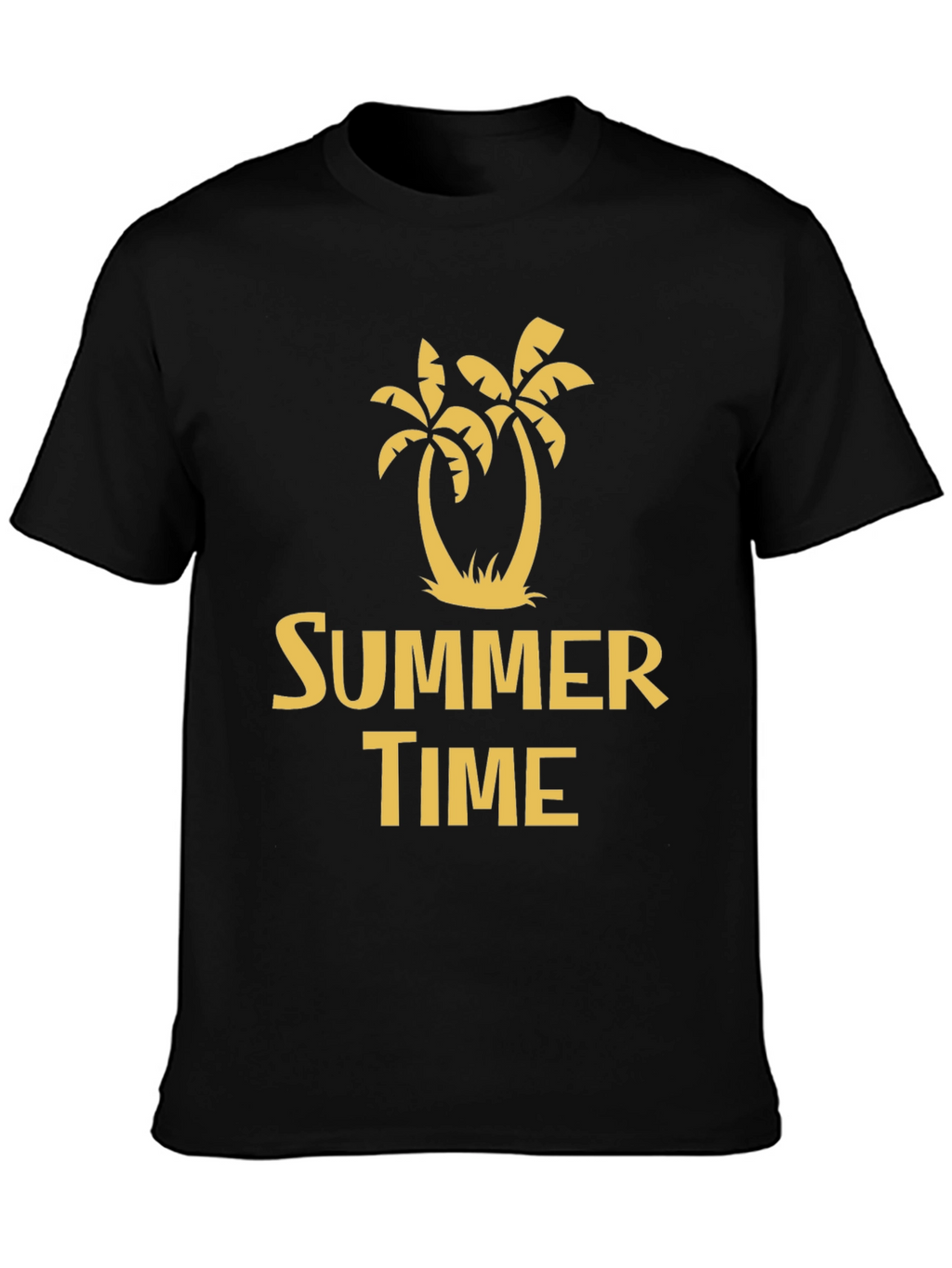 Summer Time Palm Tree Graphic Tee - Black