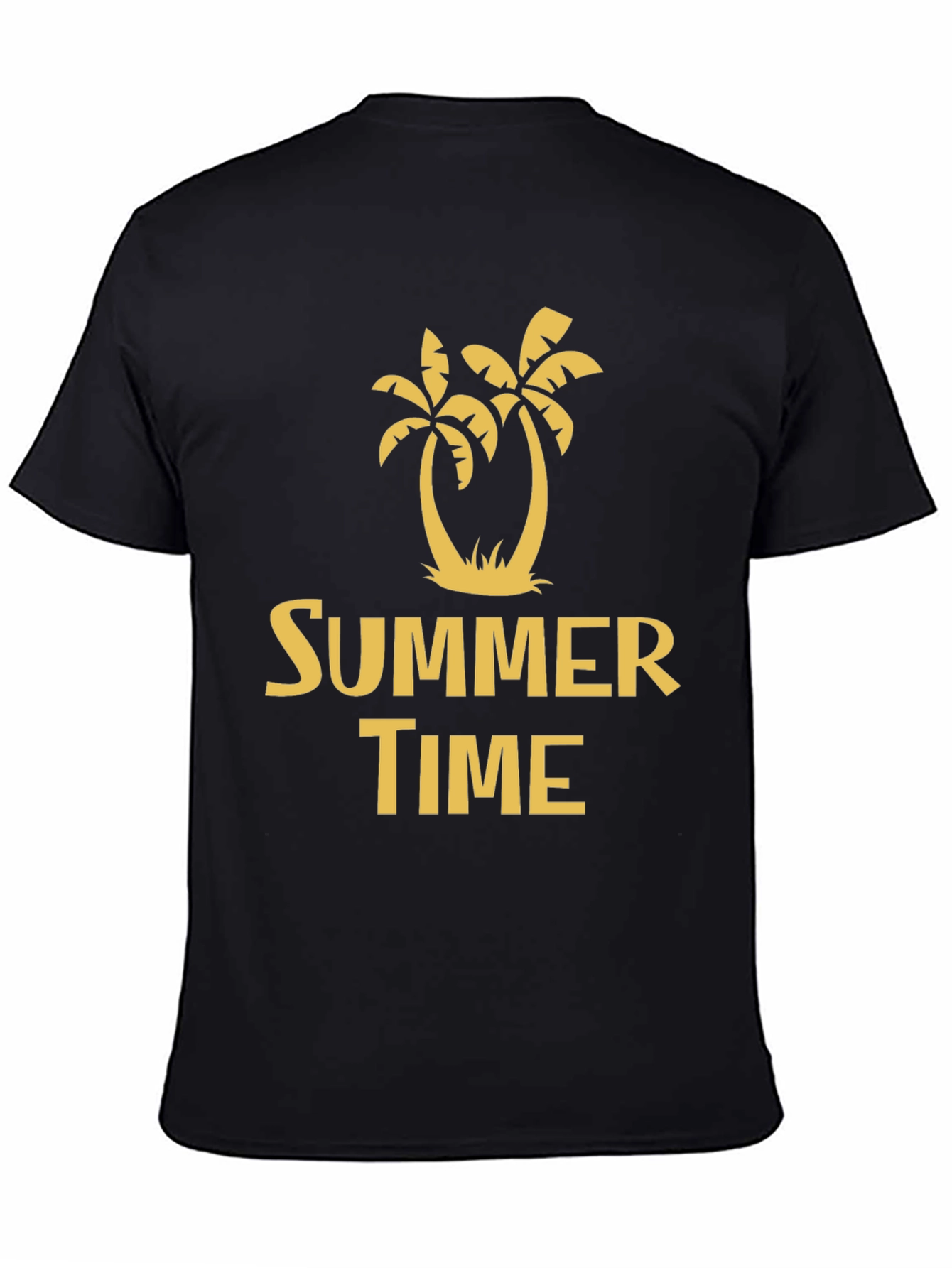 Summer Time Palm Tree Graphic Tee - Black