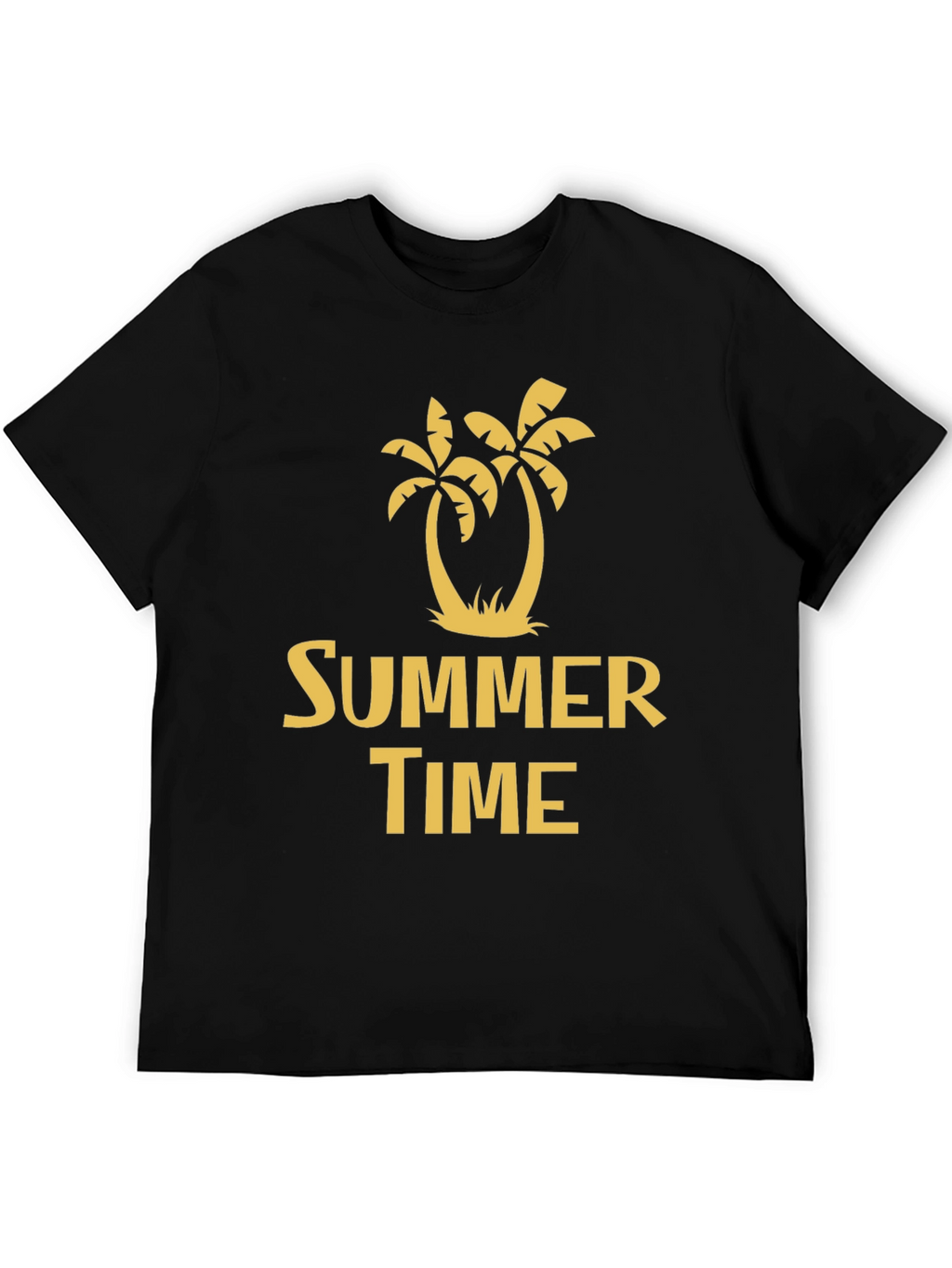 Summer Time Palm Tree Graphic Tee - Black