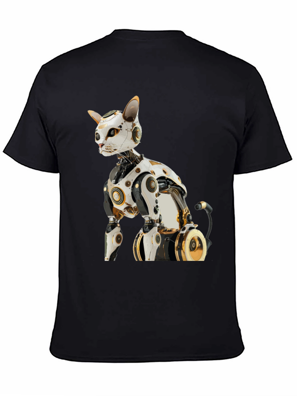 Cyber Cat T-Shirt - Futuristic Robot Kitten Tee