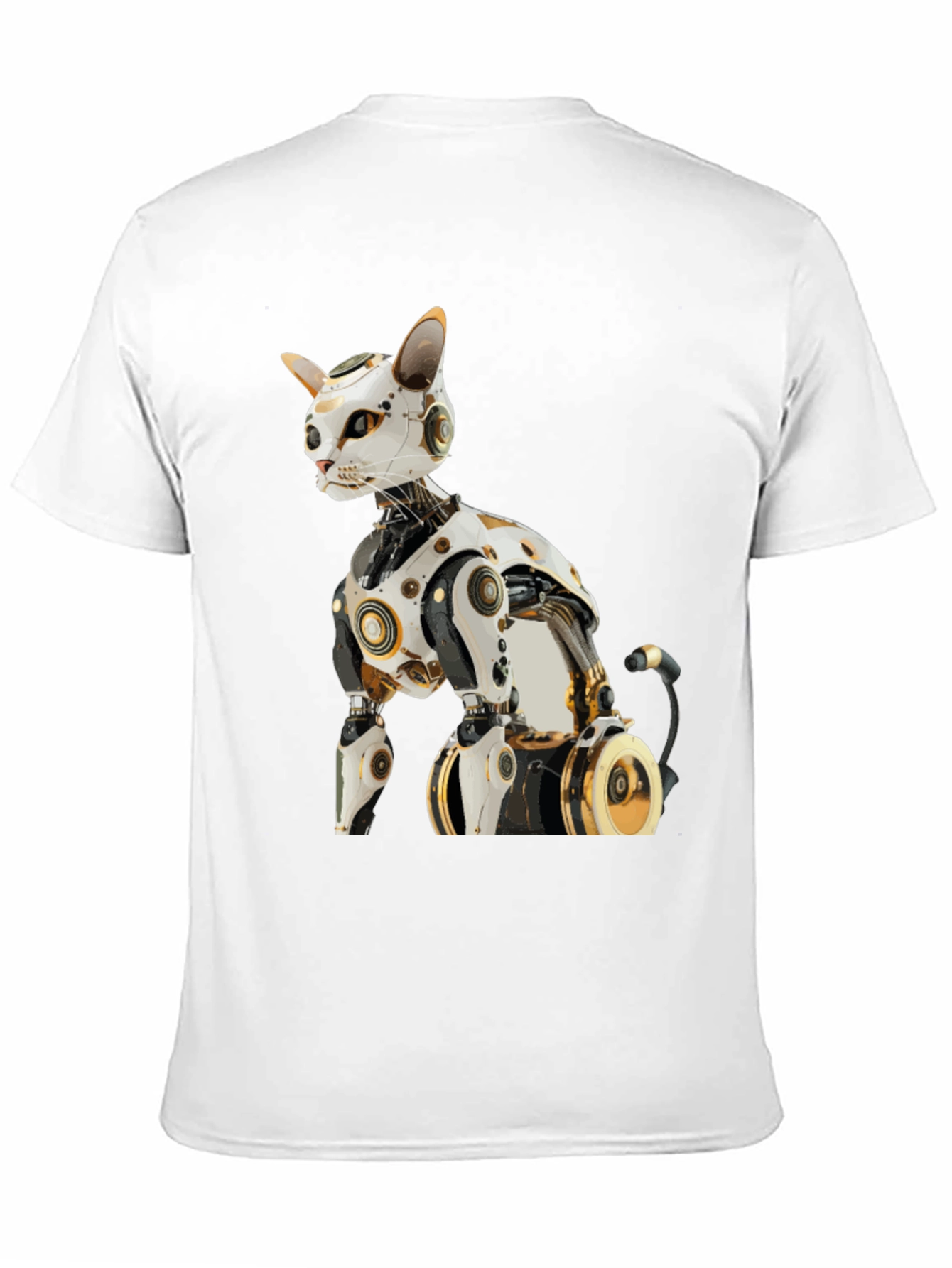 Cyber Cat T-Shirt - Futuristic Robot Kitten Tee