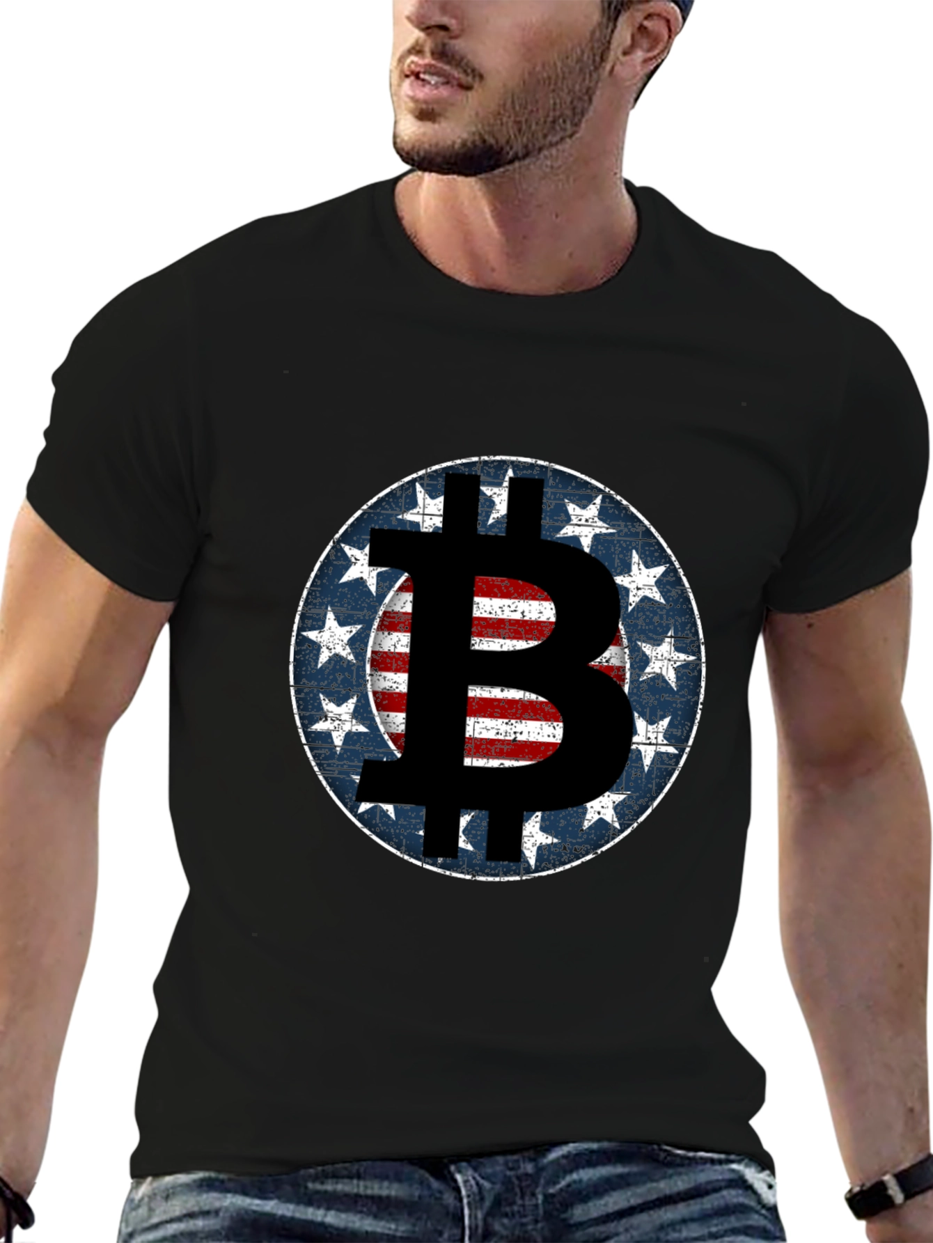 Bitcoin USA Flag T-Shirt - Crypto Fashion