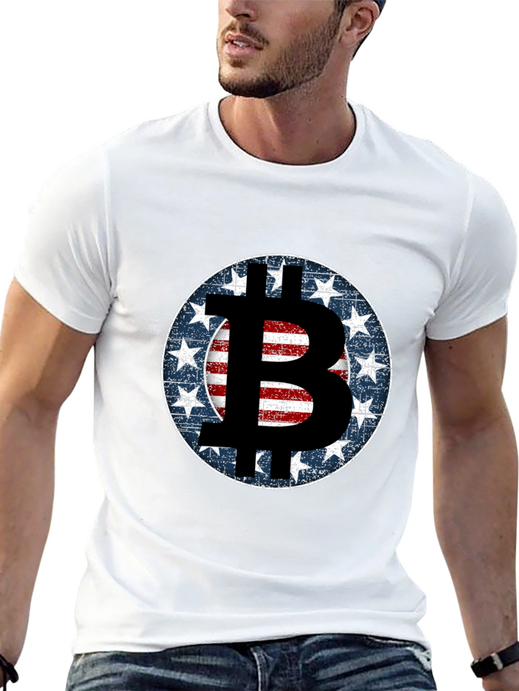 Bitcoin USA Flag T-Shirt - Crypto Fashion
