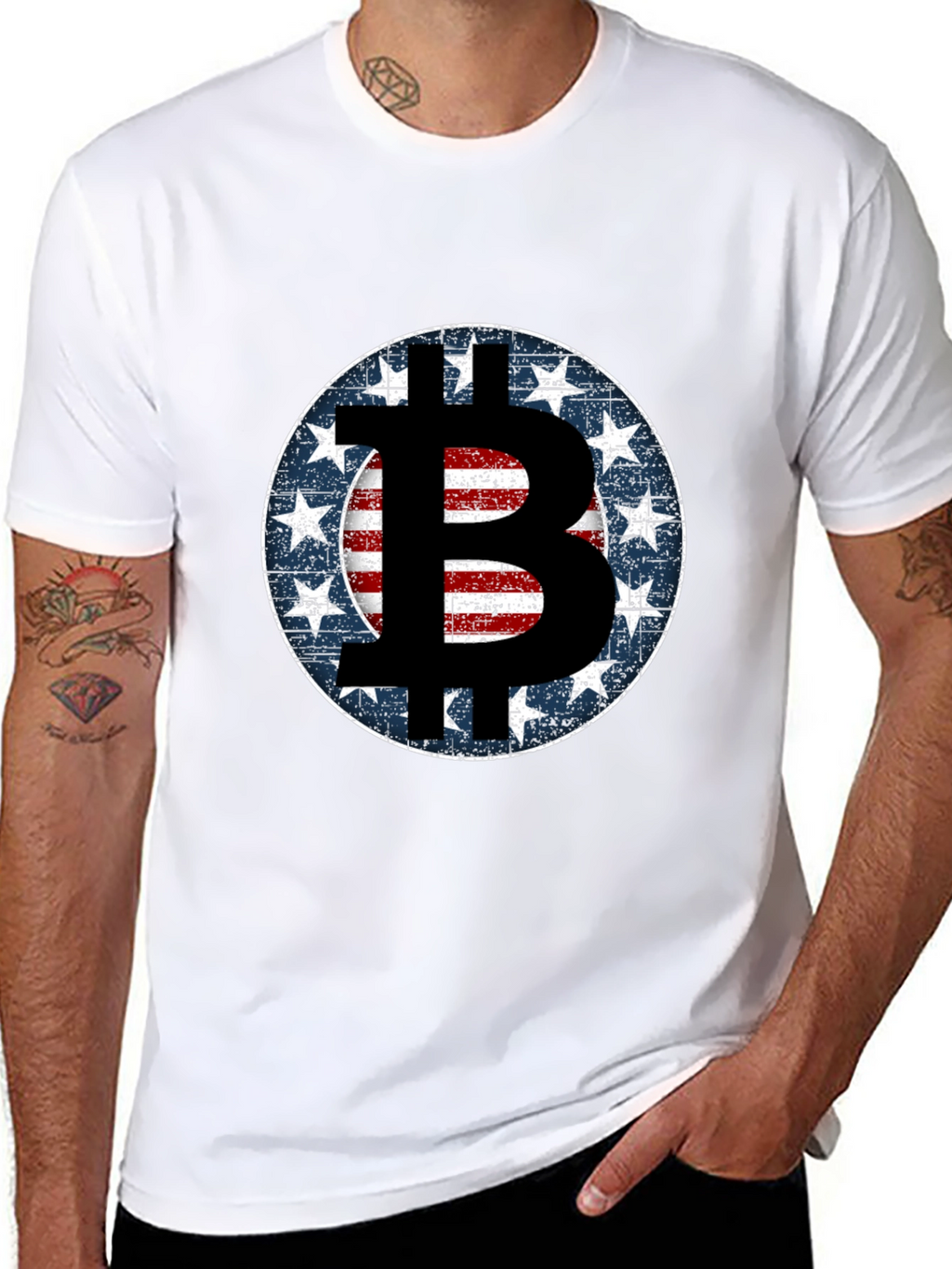 Bitcoin USA Flag T-Shirt - Crypto Fashion