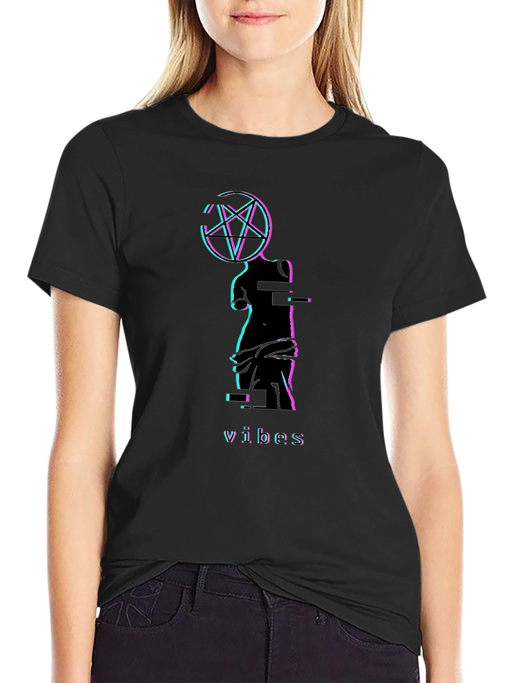Glitch Venus Vibes T-Shirt - Black