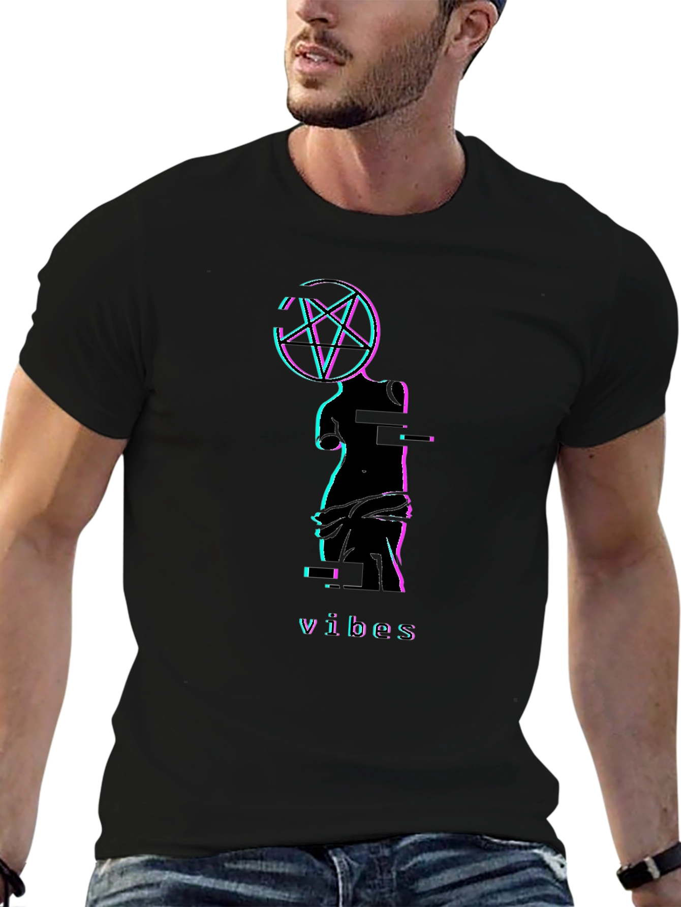 Glitch Venus Vibes T-Shirt - Black