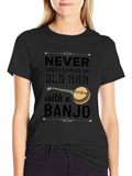 Never Underestimate Old Man with Banjo T-Shirt