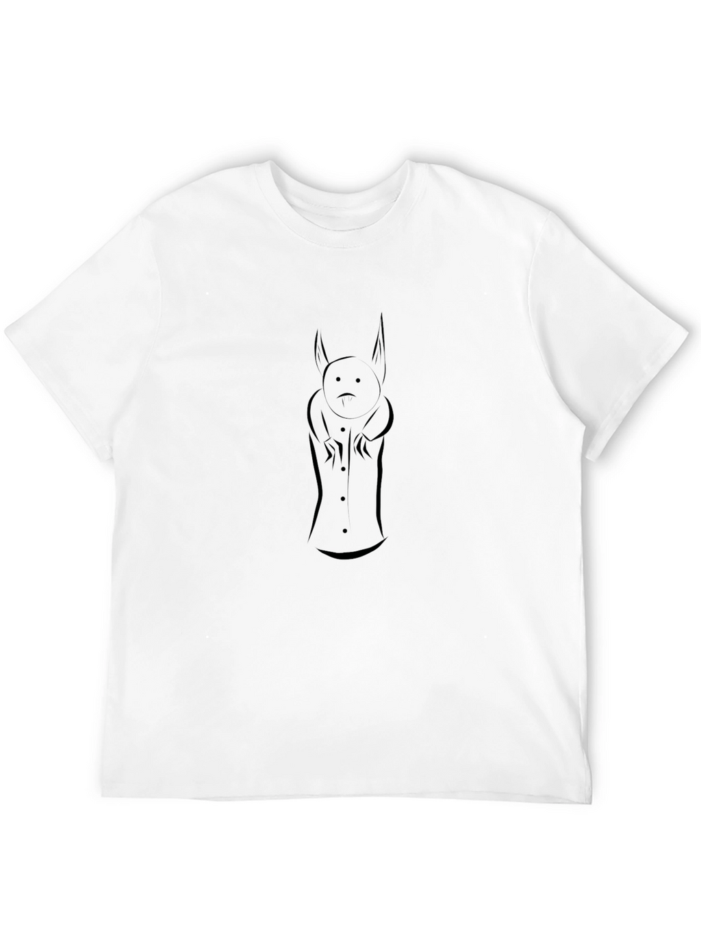 Mens Black Graphic Tee - Bunny Design