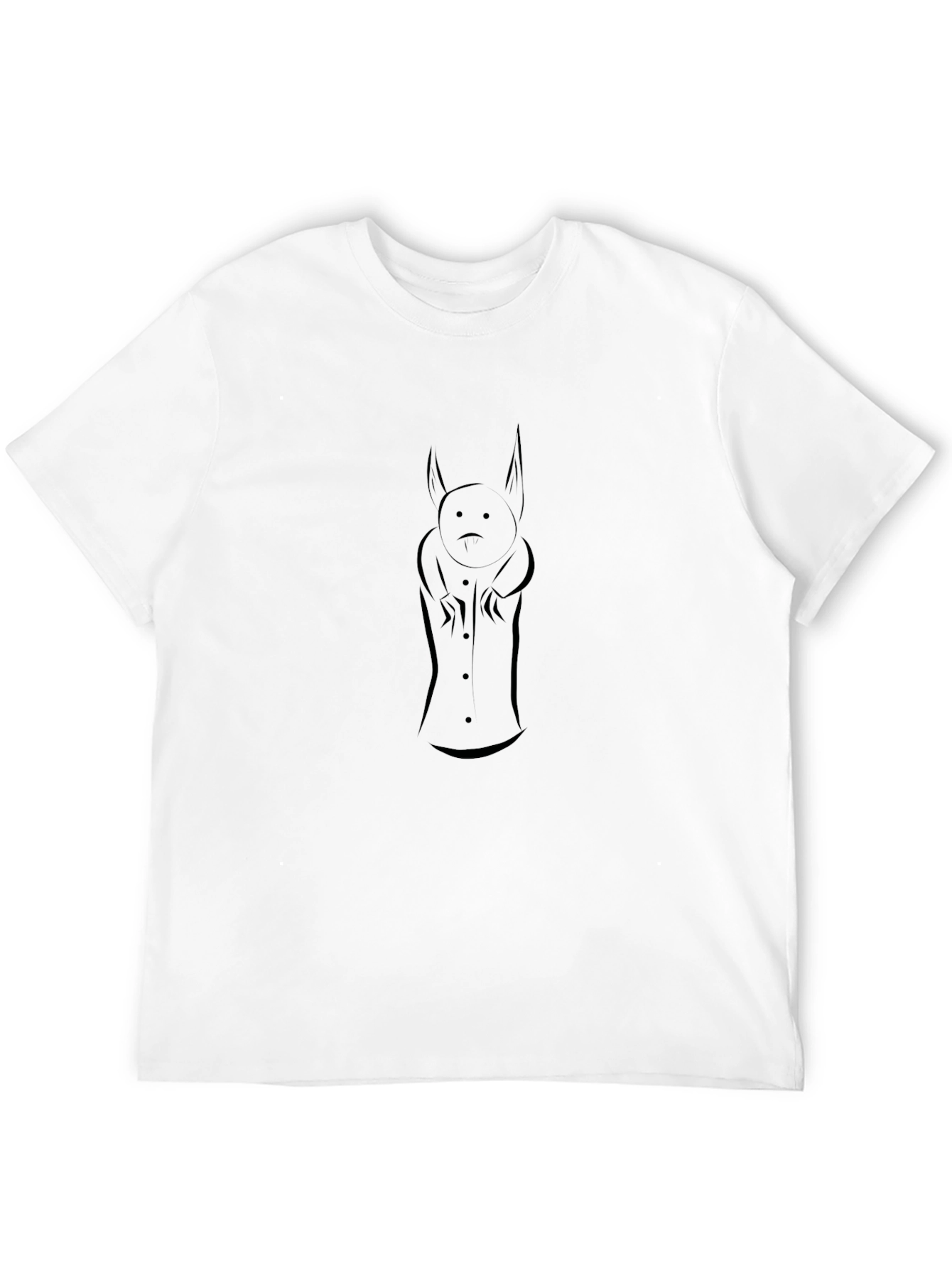 Mens Black Graphic Tee - Bunny Design
