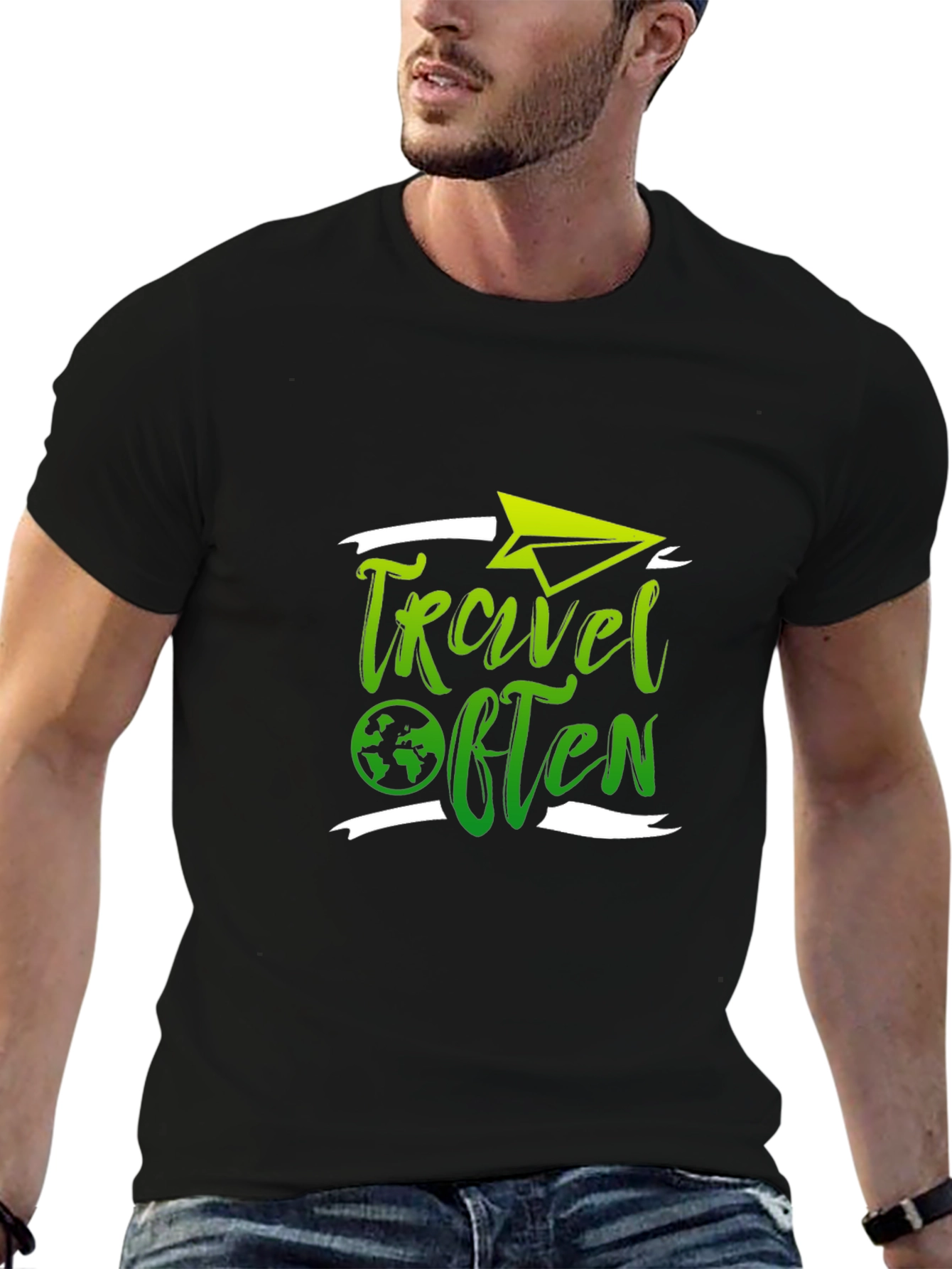 Travel Often Black T-Shirt
