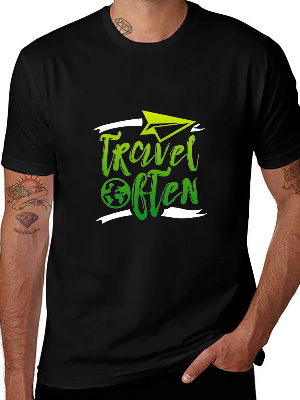 Travel Often Black T-Shirt