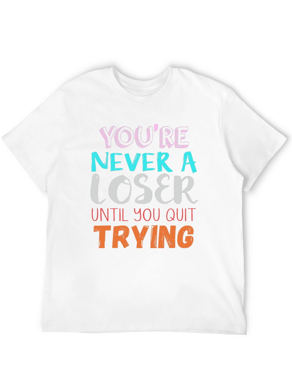 Motivational Never a Loser Black T-Shirt