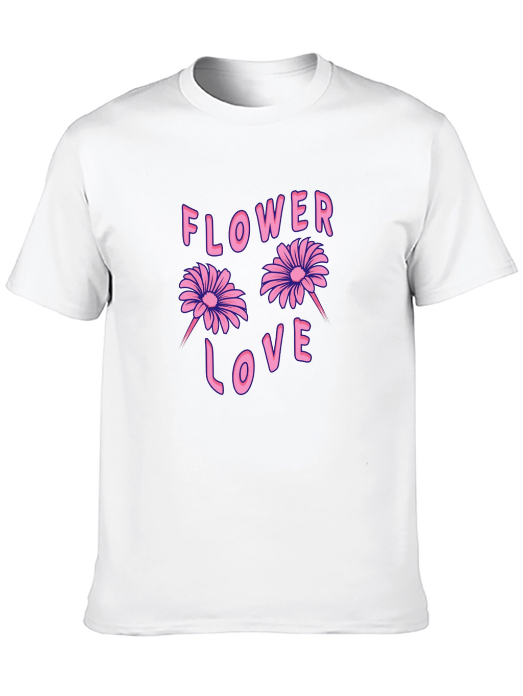 Flower Love Graphic Tee - Black Unisex T-Shirt