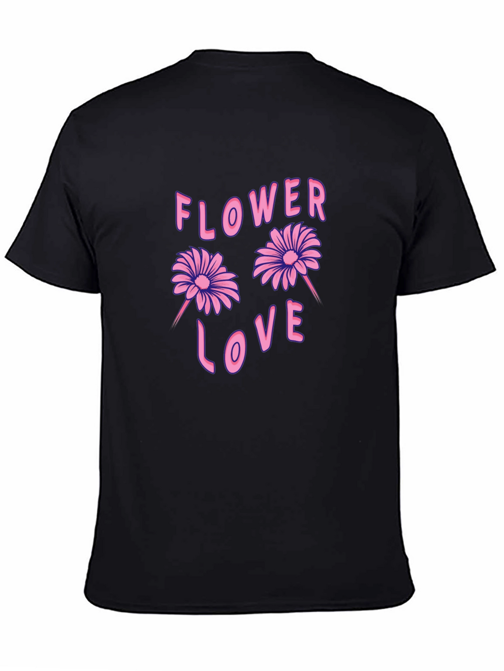 Flower Love Graphic Tee - Black Unisex T-Shirt