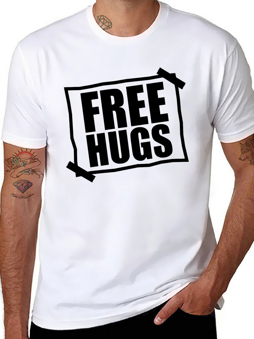 Free Hugs Graphic Tee - Soft Cotton Blend