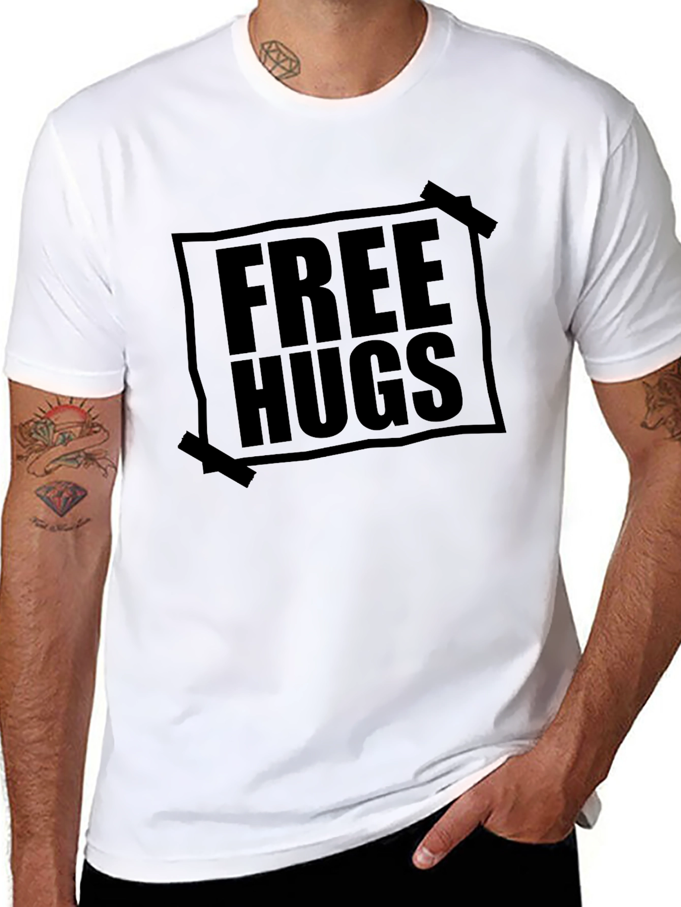 Free Hugs Graphic Tee - Soft Cotton Blend