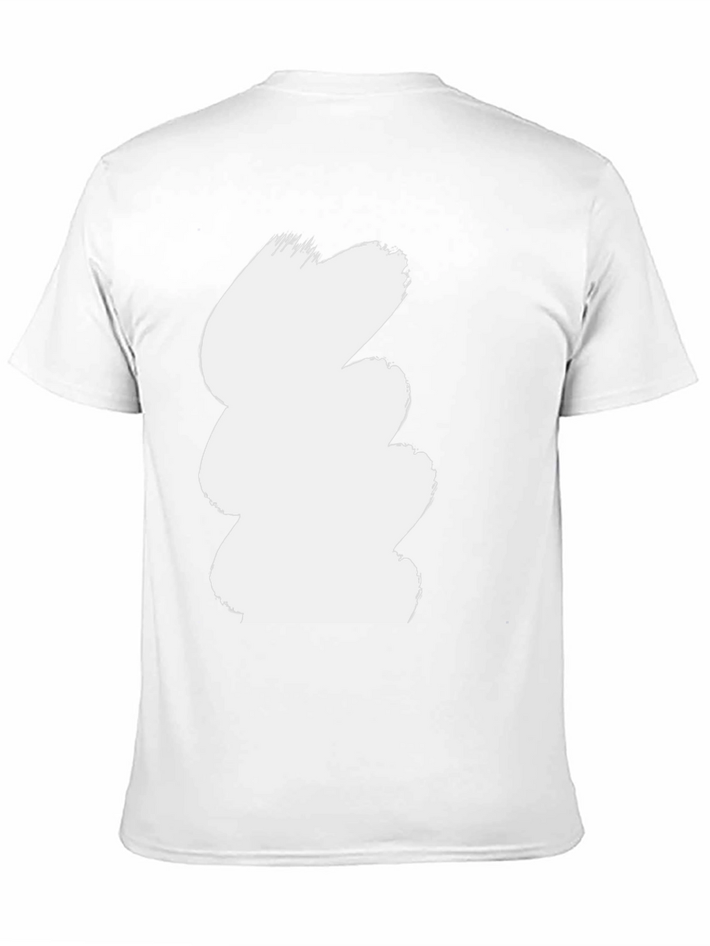Abstract White Brushstroke Black T-Shirt