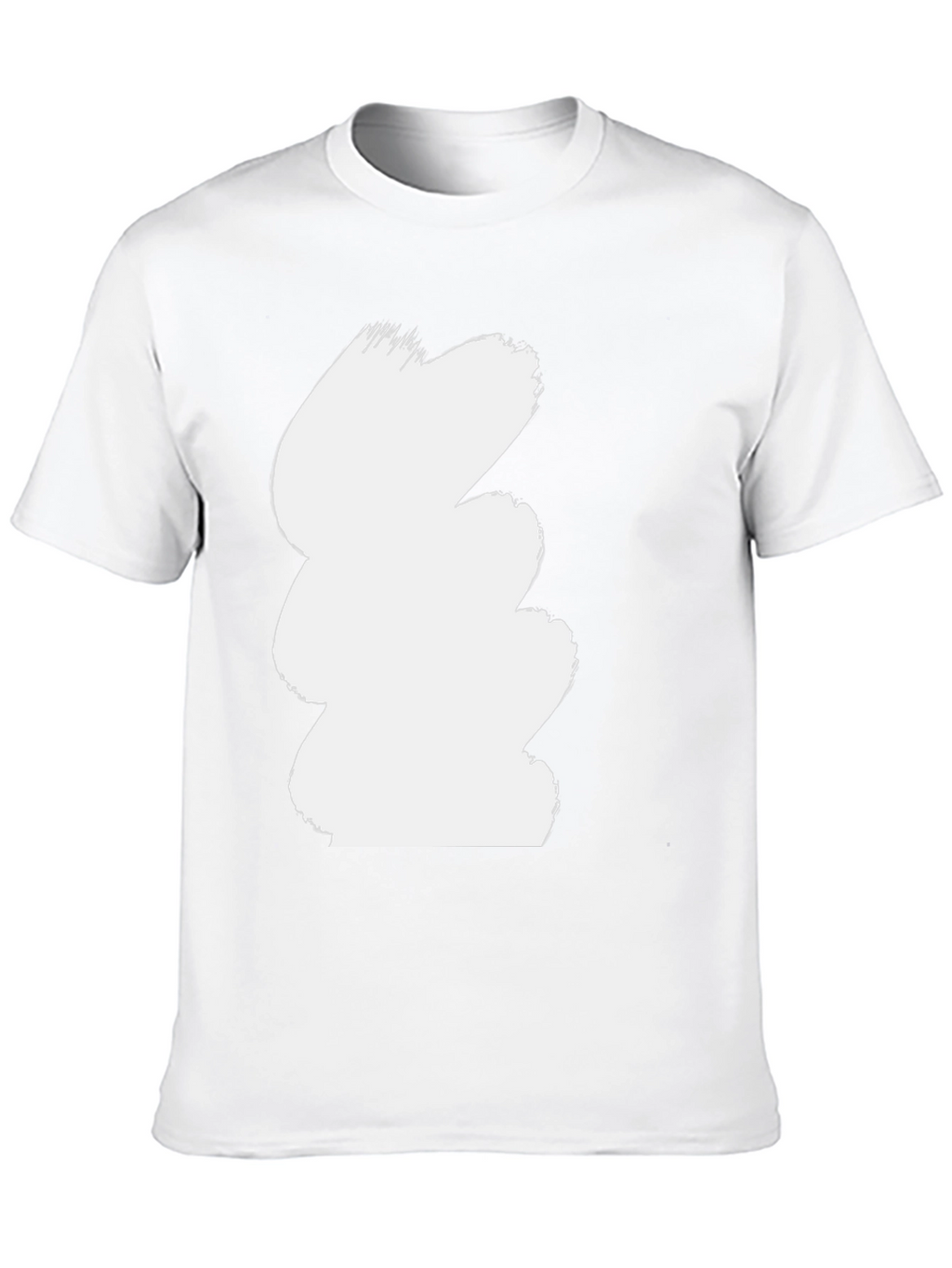 Abstract White Brushstroke Black T-Shirt